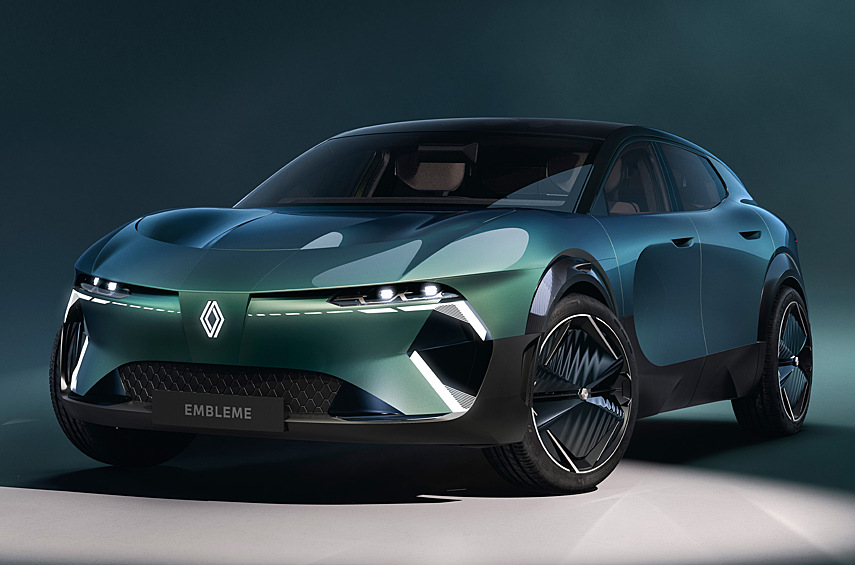 Renault Emblème. Французы создали концепт на водороде: в работе над ним помогали свыше двух десятков фирм-партнёров. Аэродинамика оптимизирована на формульных симуляторах. Уровень вредных выбросов на 90 процентов ниже, чем у аналогов.