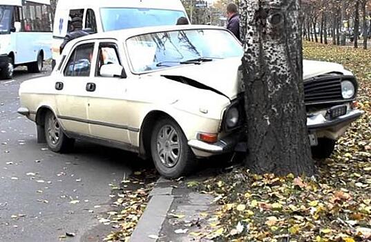 В Ростове пожилой водитель "Волги" врезался в дерево