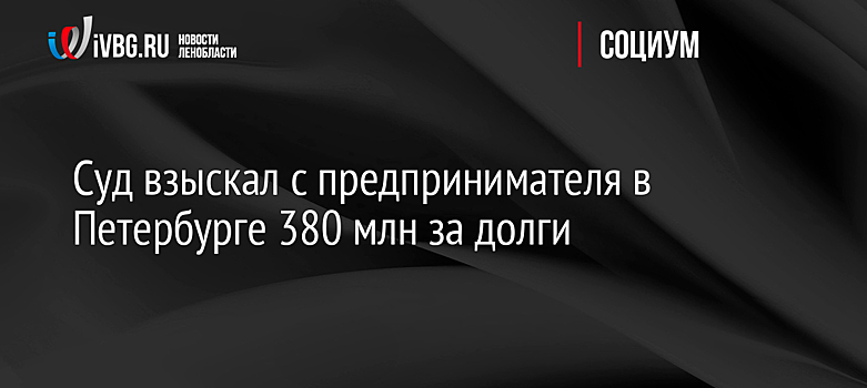 Суд взыскал с предпринимателя в Петербурге 380 млн за долги