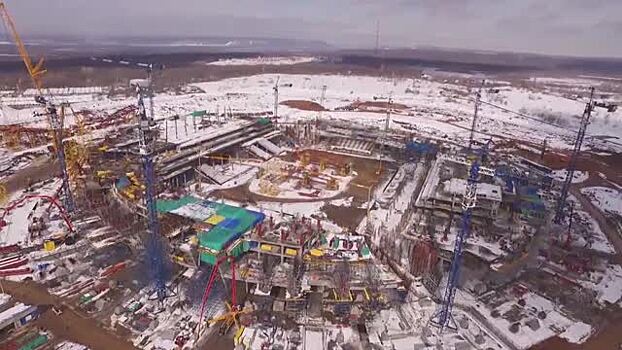 Беспилотник заснял процесс строительства стадиона «Самара-Арена»