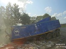 Опубликовано видео столкновения большегрузов в Калининградской области