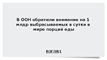 В ООН обратили внимание на 1 млдр выбрасываемых порций еды в сутки