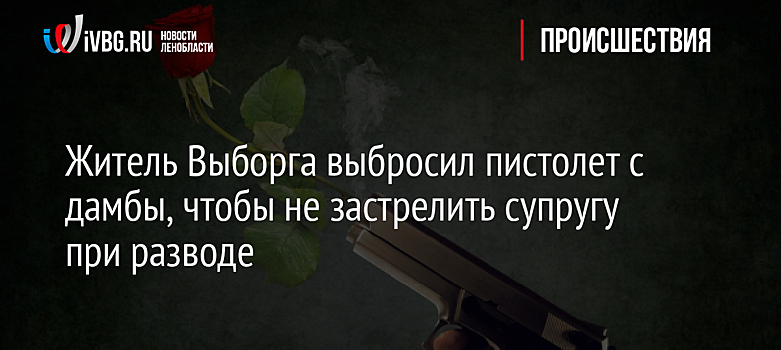 Житель Выборга выбросил пистолет с дамбы, чтобы не застрелить супругу при разводе