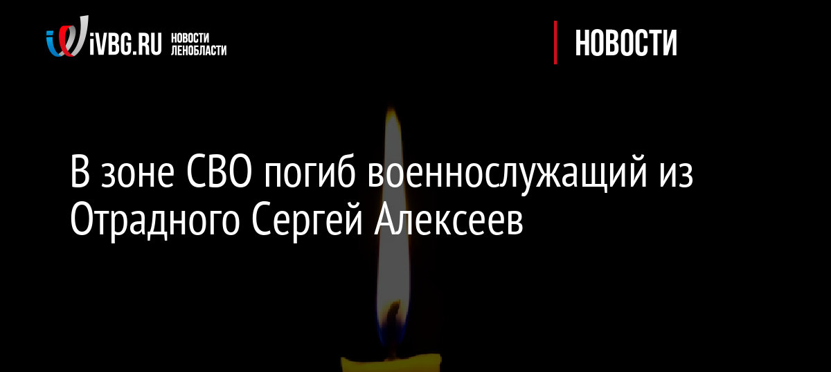 В зоне СВО погиб военнослужащий из Отрадного Сергей Алексеев