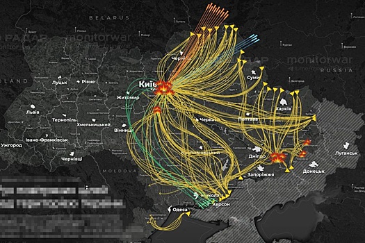 Опубликована схема ночного удара по Украине