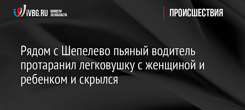 Рядом с Шепелево пьяный водитель протаранил легковушку с женщиной и ребенком и скрылся