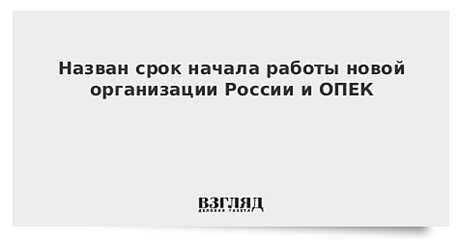 Назван срок начала работы новой организации России и ОПЕК