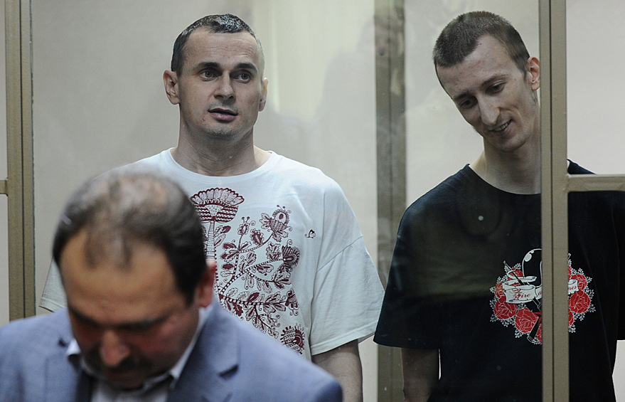 Украинцы Олег Сенцов и Александр Кольченко, задержанные в Крыму в 2014 году и осужденные по обвинению в терроризме