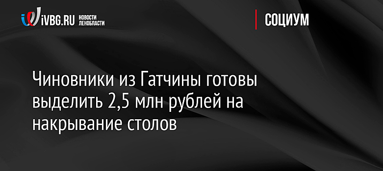 Чиновники из Гатчины готовы выделить 2,5 млн рублей на накрывание столов