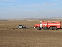 «Мерседес» сгорел на трассе в Челябинской области