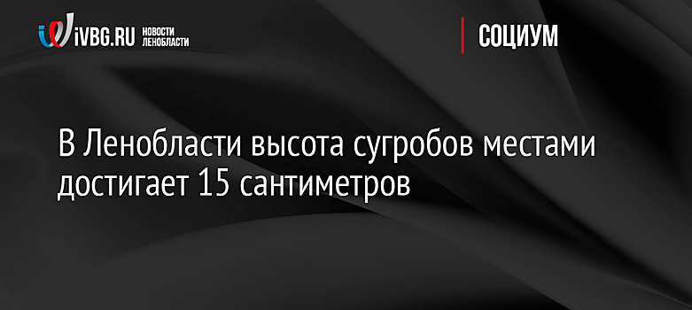 В Ленобласти высота сугробов местами достигает 15 сантиметров
