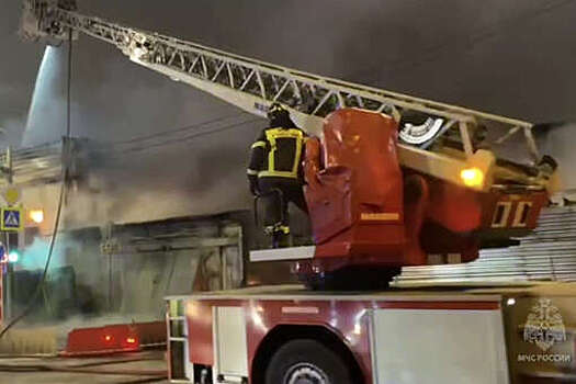МЧС: огнеборцы ликвидировали пожар на складе у Рижского рынка в Москве