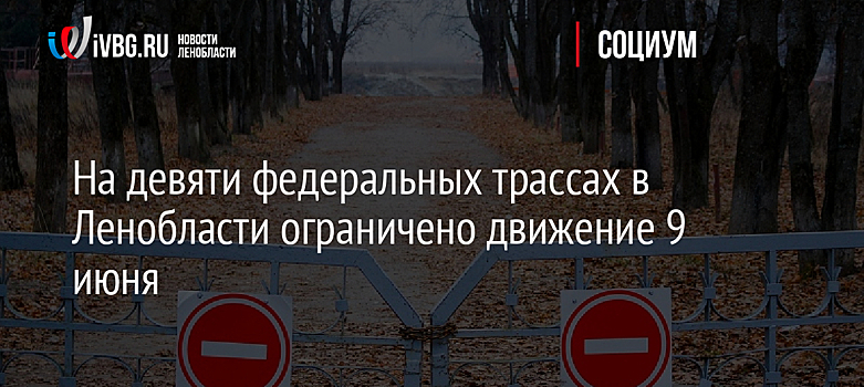 На девяти федеральных трассах в Ленобласти ограничено движение 9 июня