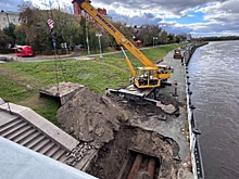 В центре Омска раскопали асфальт на набережной
