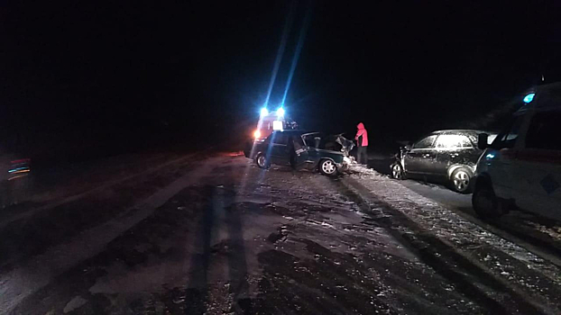 Водитель погиб и два пассажира пострадали в лобовом ДТП на кузбасской трассе