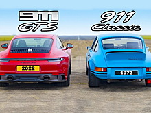 Дрэг-гонка Porsche: новый 911 против электрокара 911 Classic