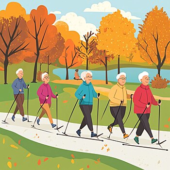 Скандинавская ходьба в районе Соколиная гора