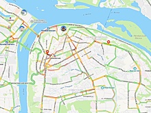 Огромные пробки сковали центр Нижнего Новгорода вечером 4 декабря