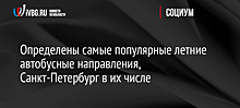 Определены самые популярные летние автобусные направления, Санкт-Петербург в их числе