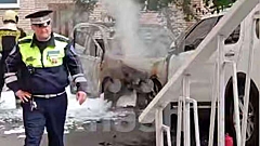 Автомобиль взорвался в центре Москвы