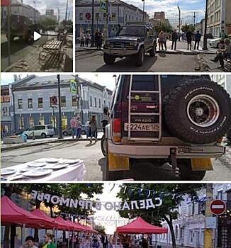 Водитель Land Cruiser Prado с разными номерами грубо нарушил ПДД в центре Владивостока