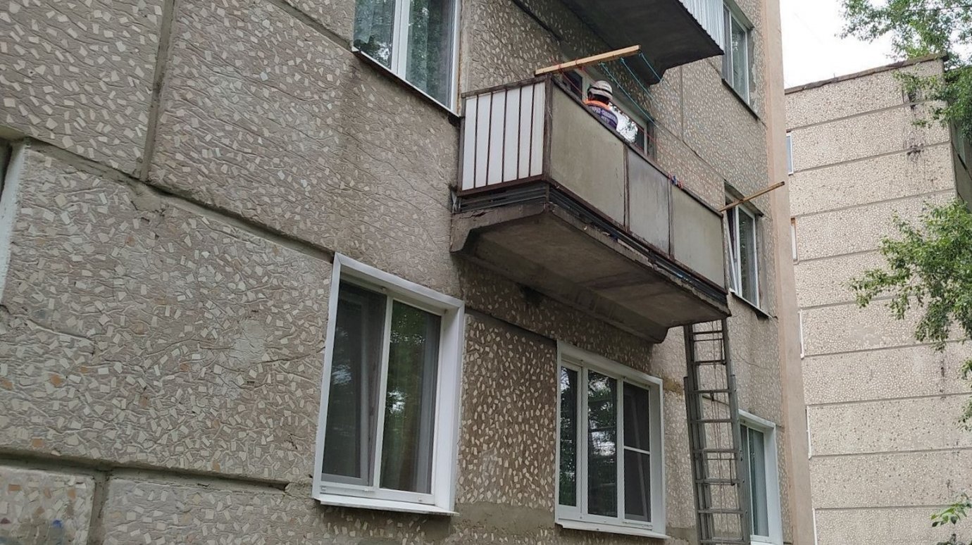 В Пензе спасатели помогли котенку, попавшему в ловушку на балконе