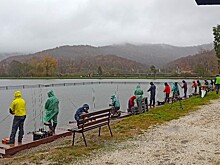Чемпионат по спортивной рыбалке проходит в форелевом хозяйстве Сочи