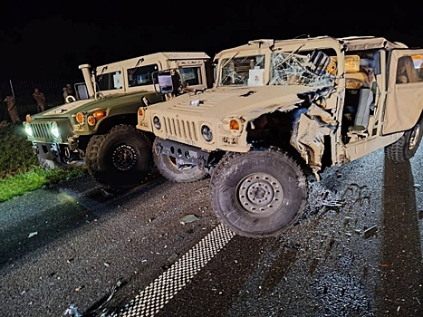 Колонна автомобилей американской армии попала в ДТП в Польше