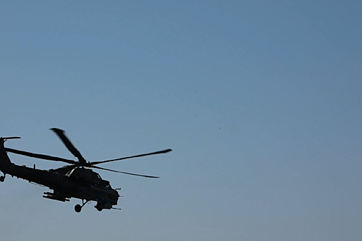 Экипаж Ми-28нм нанес удар по скоплению живой силы, бронированной и автомобильной военной технике подразделений ВСУ в приграничном районе Курской области