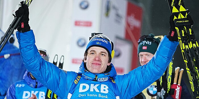 Швед Понсилуома выиграл индивидуальную гонку на этапе Кубка мира по биатлону