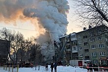 Появилось видео с моментом взрыва газа в пятиэтажке в Новосибирске
