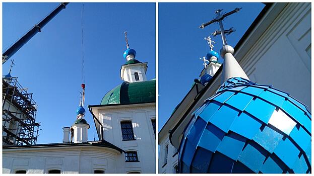 Три купола установили на храме Рождества Пресвятой Богородицы в Вологде