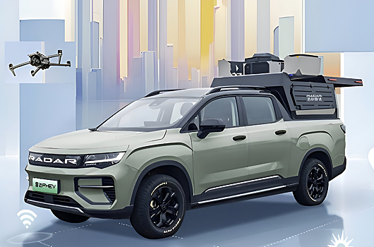 Geely показала гибридный пикап с дроном