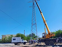 В Бердске заменили уничтоженную погрузчиком опору ЛЭП