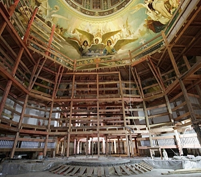 В Челябинске реставраторы показали ход восстановления храма Александра Невского