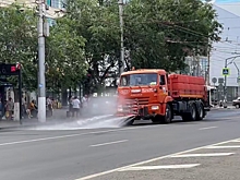 С жарой в Волгограде борются с помощью полива дорог