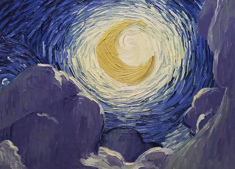 "Ван Гог. С любовью, Винсент". Особенность этого анимационного фильма в том, что он является первым, который был создан почти сотней художников. 62 тысячи кадров были написаны масляными красками на холстах в технике самого Ван Гога.