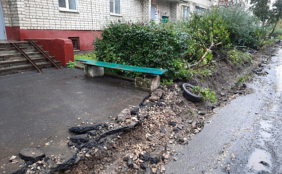 В Курске на ул.Парижской Коммуны из-за ремонта двора дом превратился в средневековую крепость