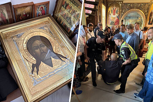 Мужчина устроил провокацию на службе в Киево-Печерской лавре