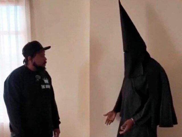 Канье Уэст появился в черном костюме в стиле ку-клукс-клана