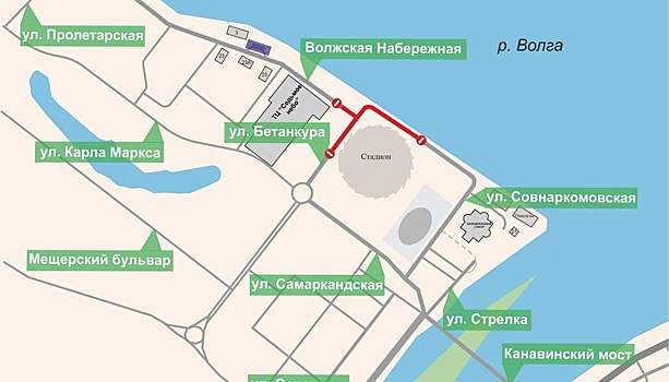 Движение будет приостановлено у стадиона на Стрелке 9 августа