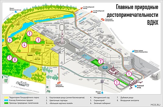 Сергунина: Природные достопримечательности ВДНХ восстанавливают наравне с историческими павильонами