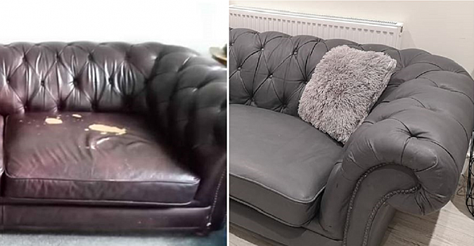 Теперь лучше нового: британка восстановила безнадежно дряхлый диван с помощью краски
