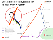 На путепроводе на 1251 км трассы М-4 «Дон» вводят реверсивное движение