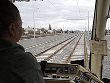 Власти показали первый рейс трамвай № 1 в Кемерове по обновленному маршруту с высоты птичьего полета