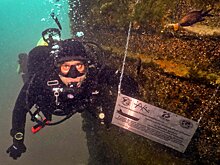 В Анапе на затонувшем корабле дайверы установили третий памятный знак