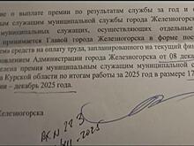 Премии по 17 окладов должны в декабре выплатить в Железногорске муниципальным служащим
