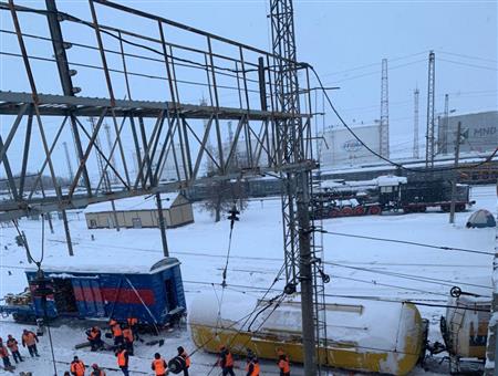 В Самарской области на ж/д станции «Октябрьск» опрокинулись две цистерны