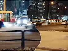 В Самаре около филиала Третьяковской галереи 17 февраля встали трамваи