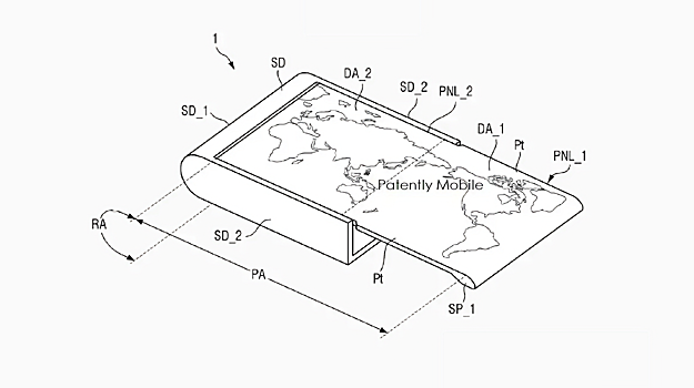 Samsung запатентовала выдвижной смартфон необычной формы